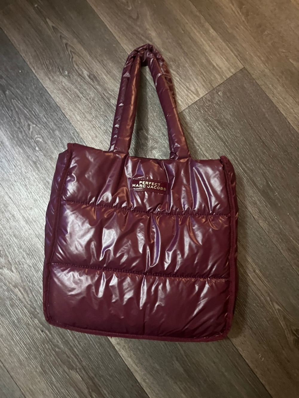 Marc Jacobs Glossy Quilted Tote in Wine
